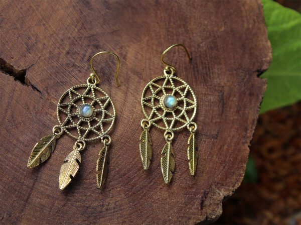 Dream Catcher Earrings With Soft Feathers - Pink and You